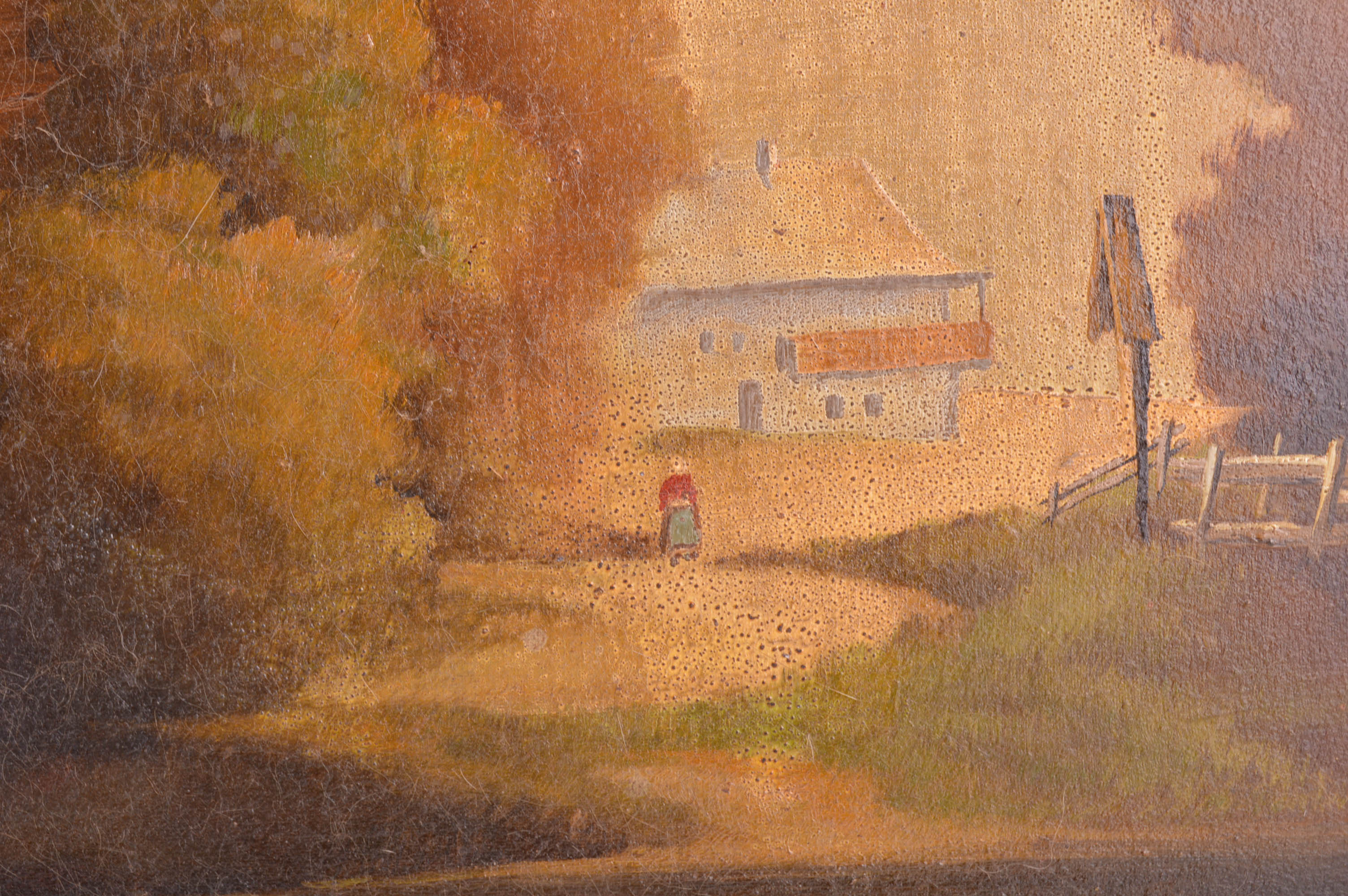 H. Schultz Oil on Canvas Mill Landscape