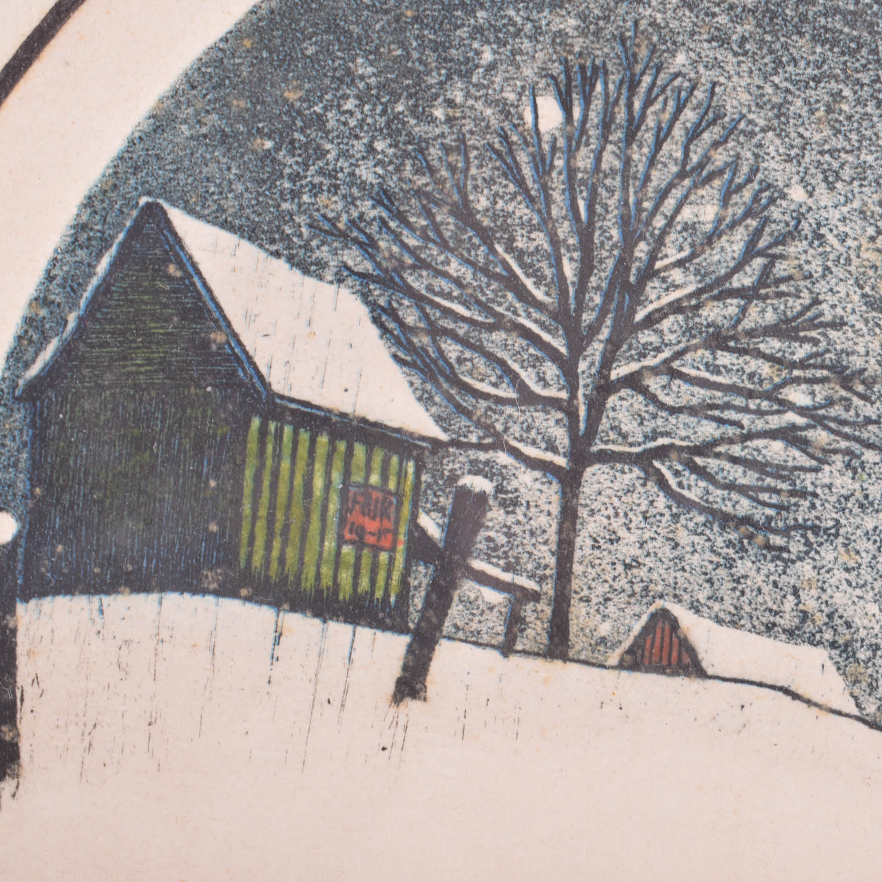 James A. Shell 'One Winter Remebered' Aquatint