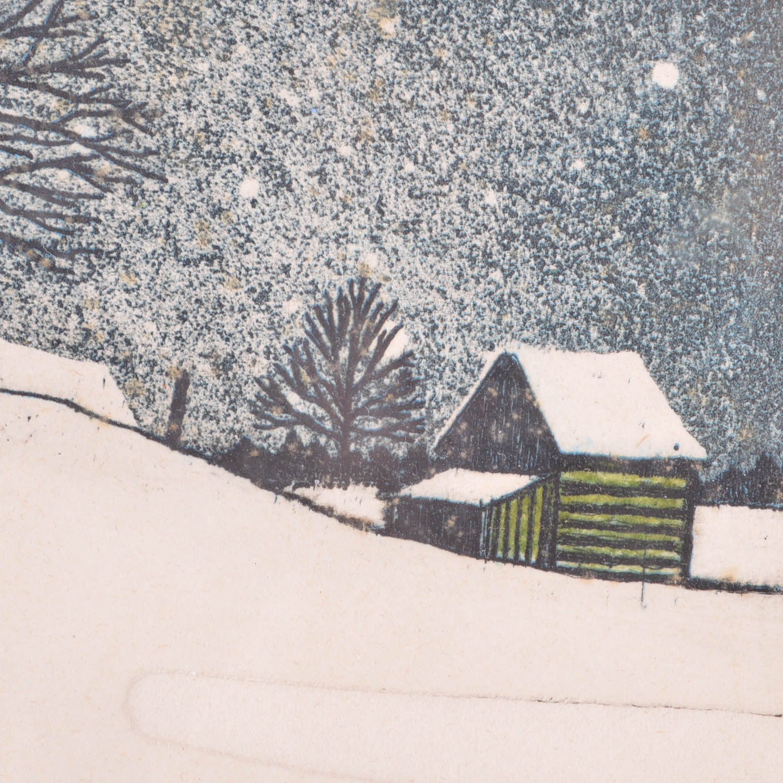 James A. Shell 'One Winter Remebered' Aquatint