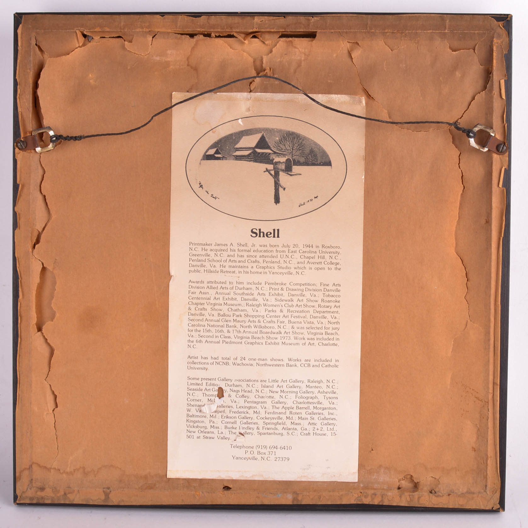 James A. Shell 'One Winter Remebered' Aquatint