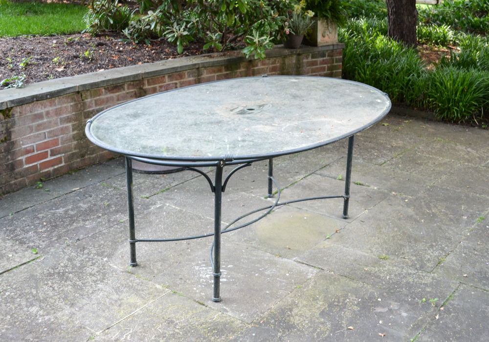Brown Jordan "Florentine" Collection Oval Glass Top Patio Dining Table