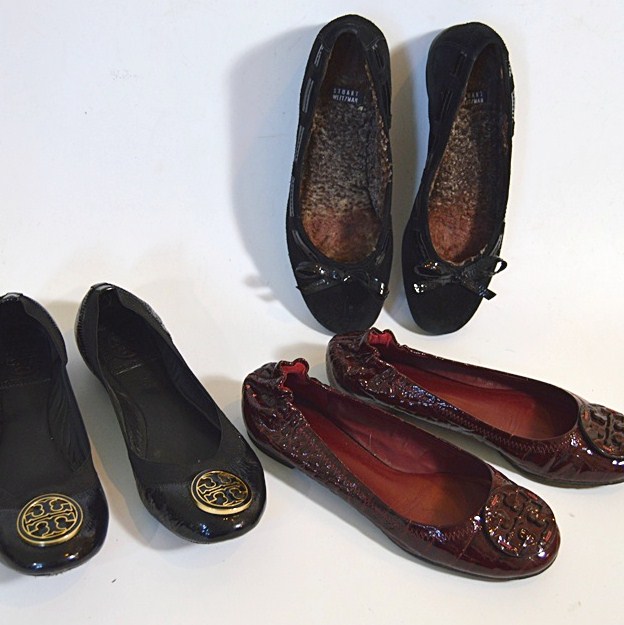Three Pairs of Women's Flats with Tory Burch and Stuart Weitzman