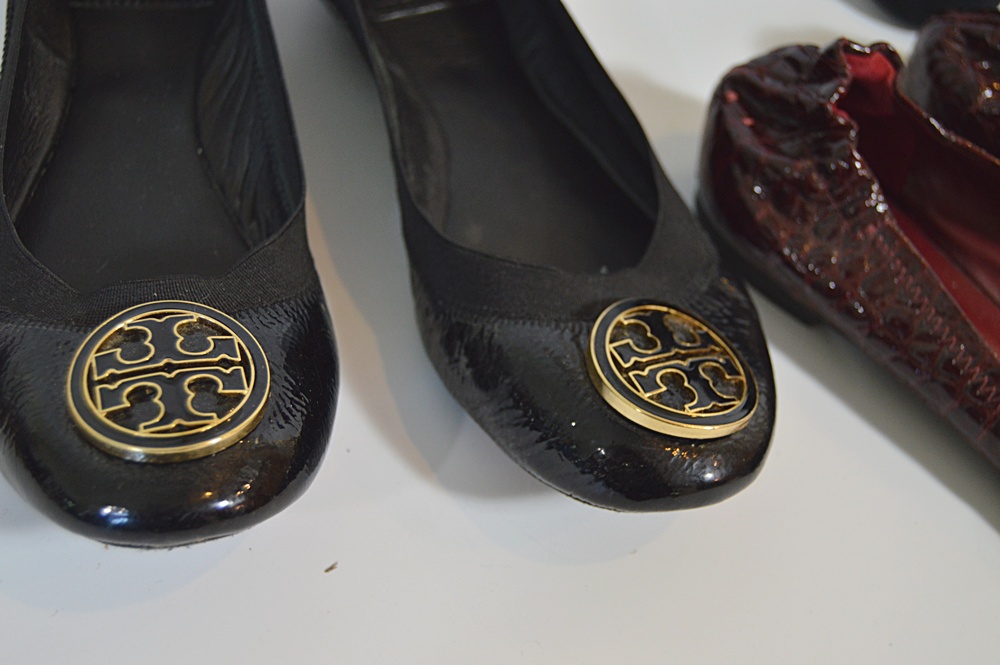 Three Pairs of Women's Flats with Tory Burch and Stuart Weitzman