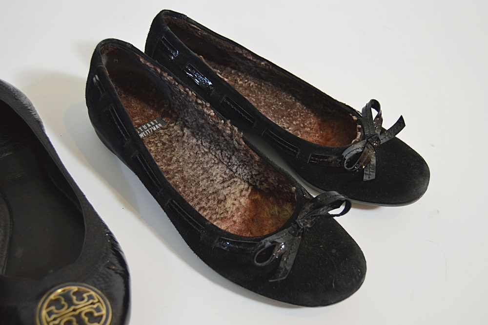 Three Pairs of Women's Flats with Tory Burch and Stuart Weitzman