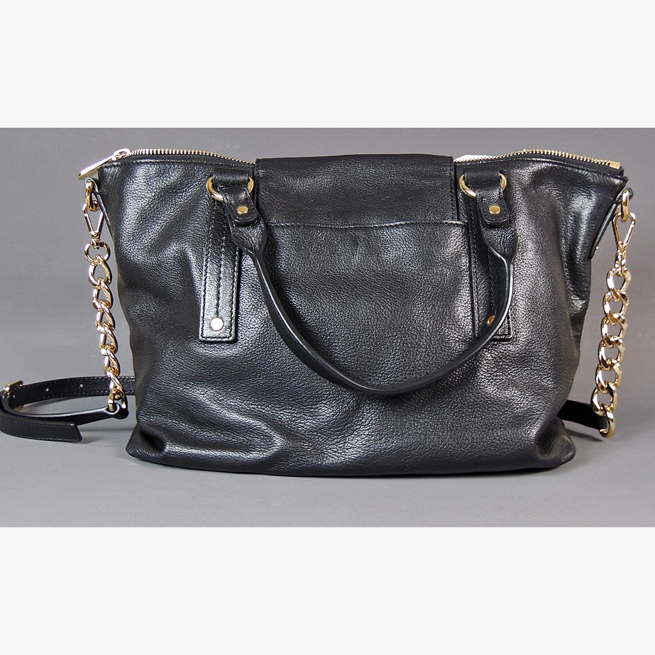 MICHAEL Michael Kors Black Leather Satchel Handbag