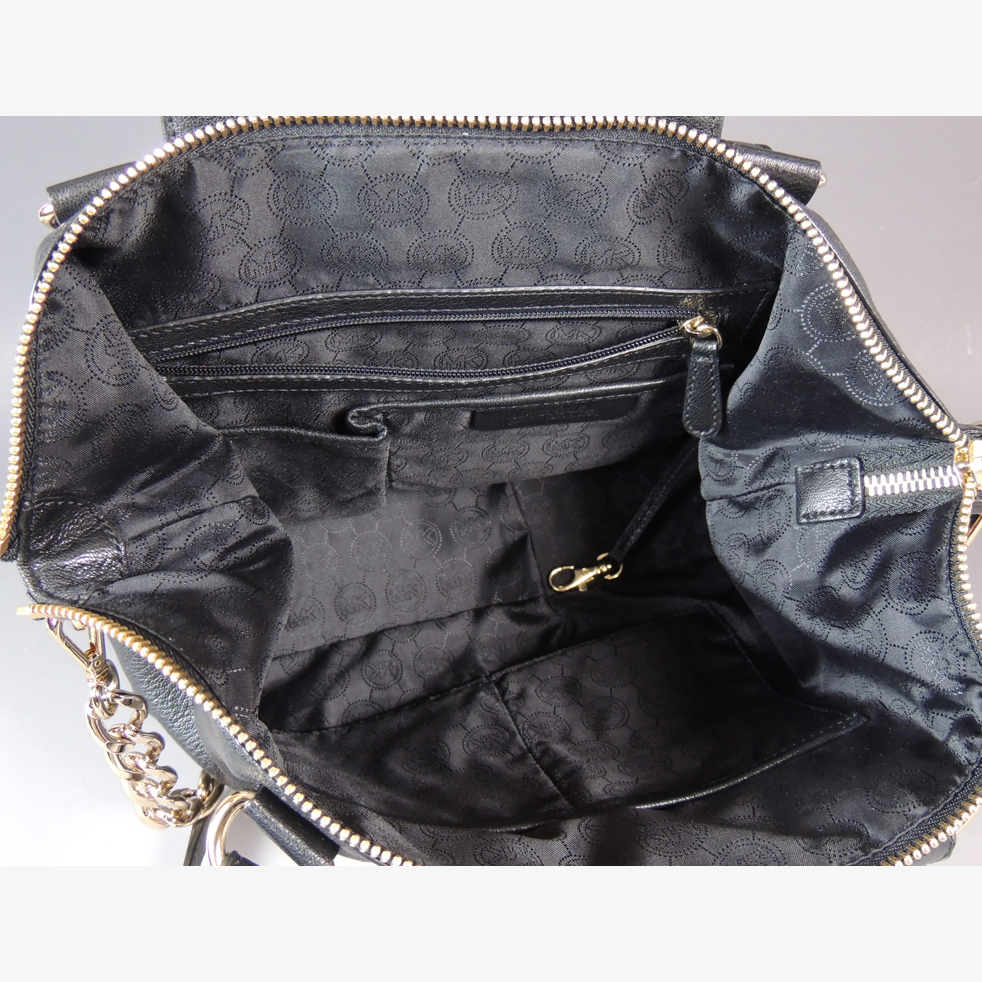 MICHAEL Michael Kors Black Leather Satchel Handbag