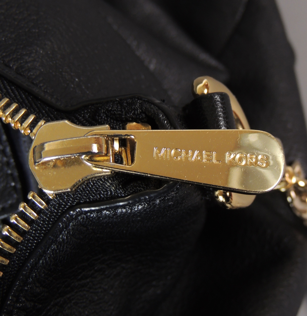MICHAEL Michael Kors Black Leather Satchel Handbag