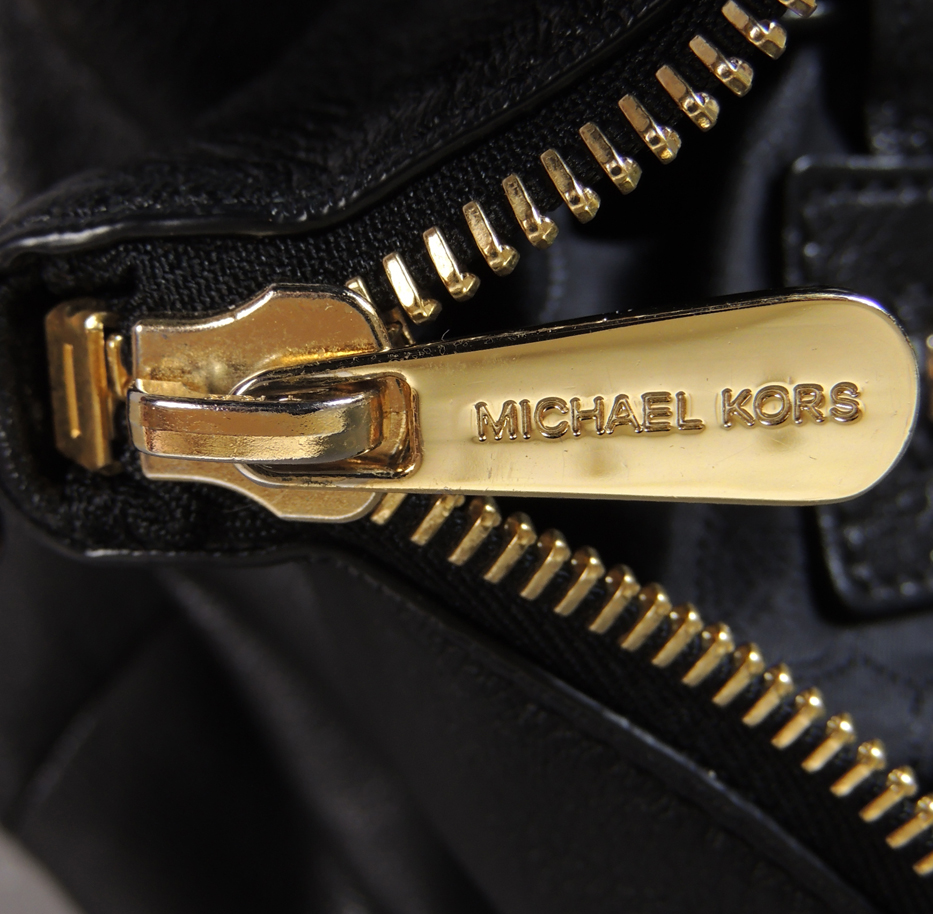 MICHAEL Michael Kors Black Leather Satchel Handbag