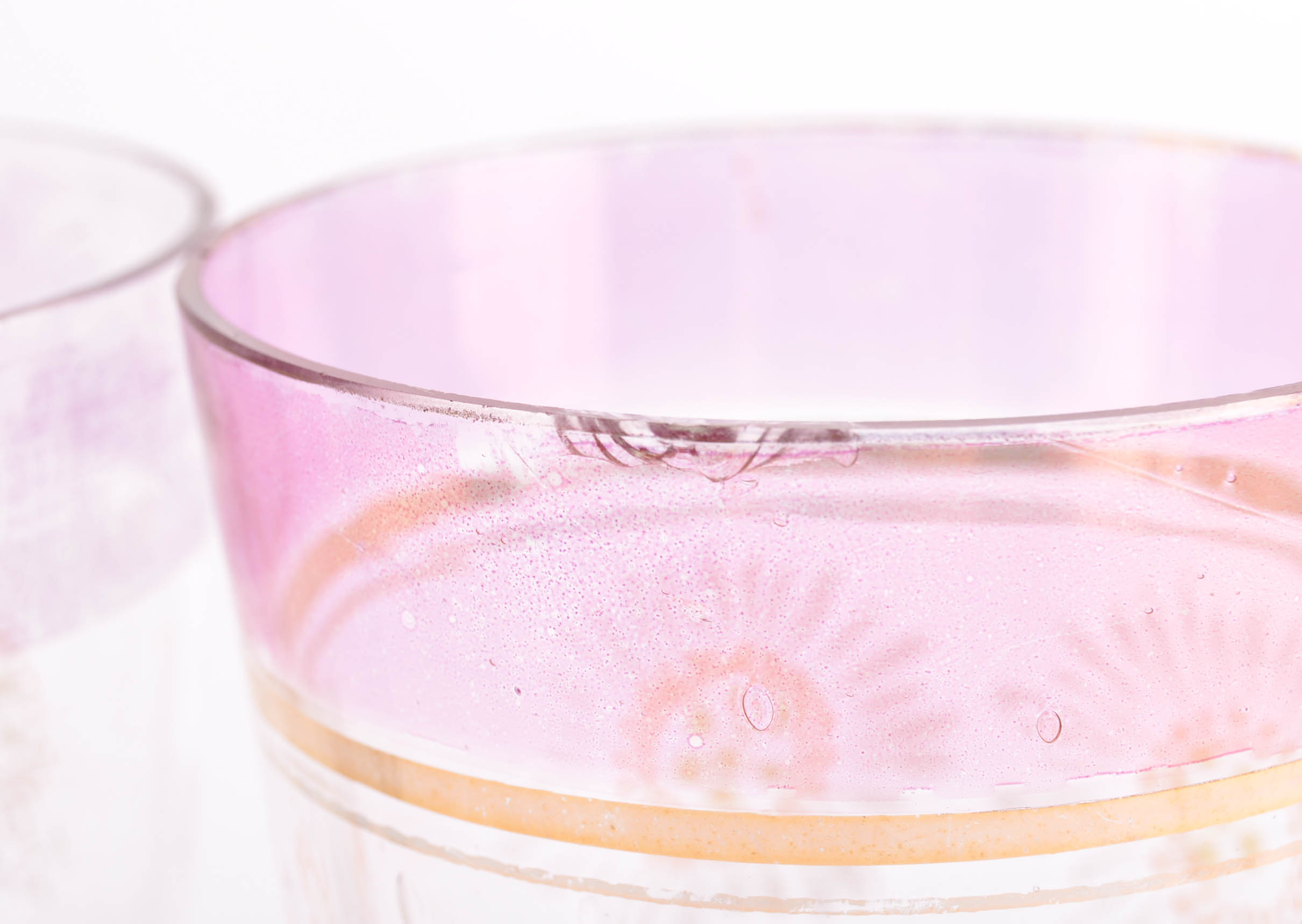 Vintage Hand Painted Glass Pitcher and Glasses