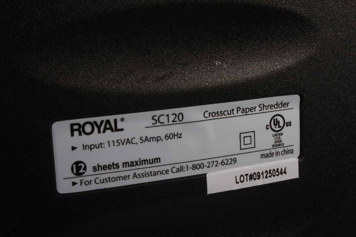 Royal SC120 Office Paper Shredder