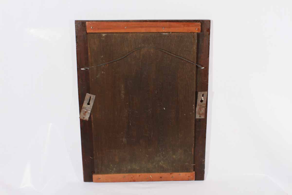 Antique Lobed Beveled Glass Mirror in a Wood Frame