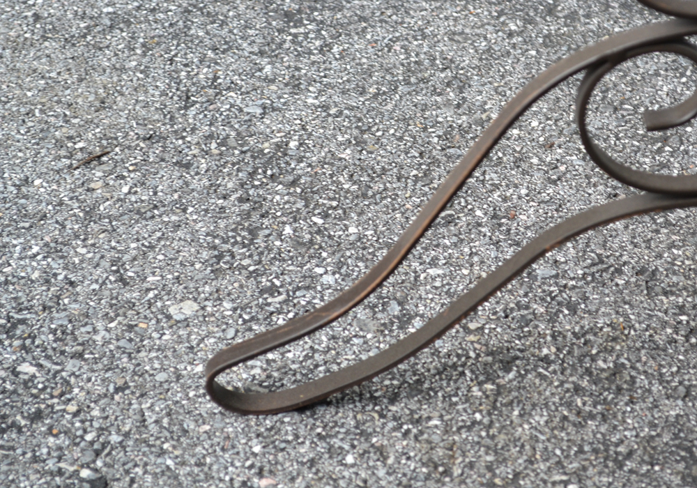 Pair of Wrought Iron Base Side Tables