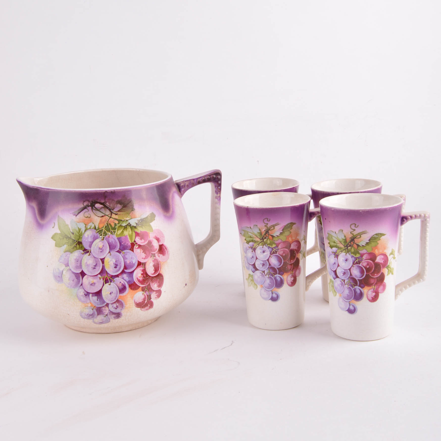 Dresden Ceramic Pitcher and Cups