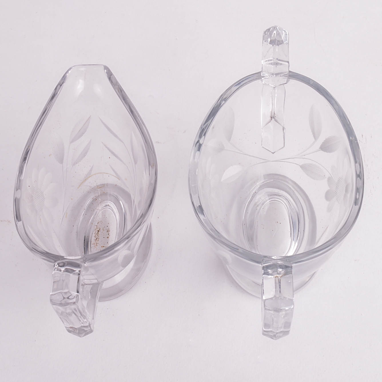 Pressed Etched Glass Servingware