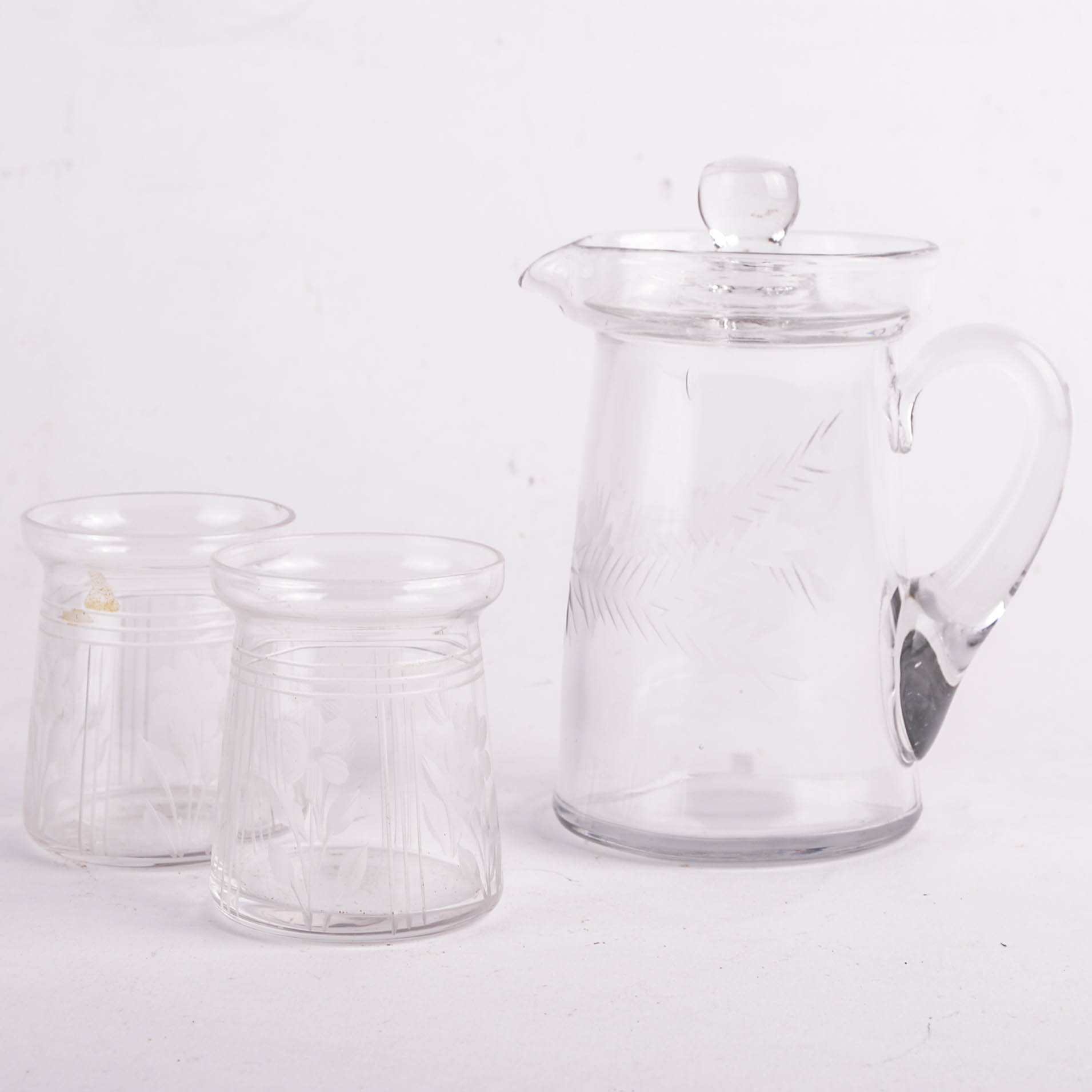 Pressed Etched Glass Servingware