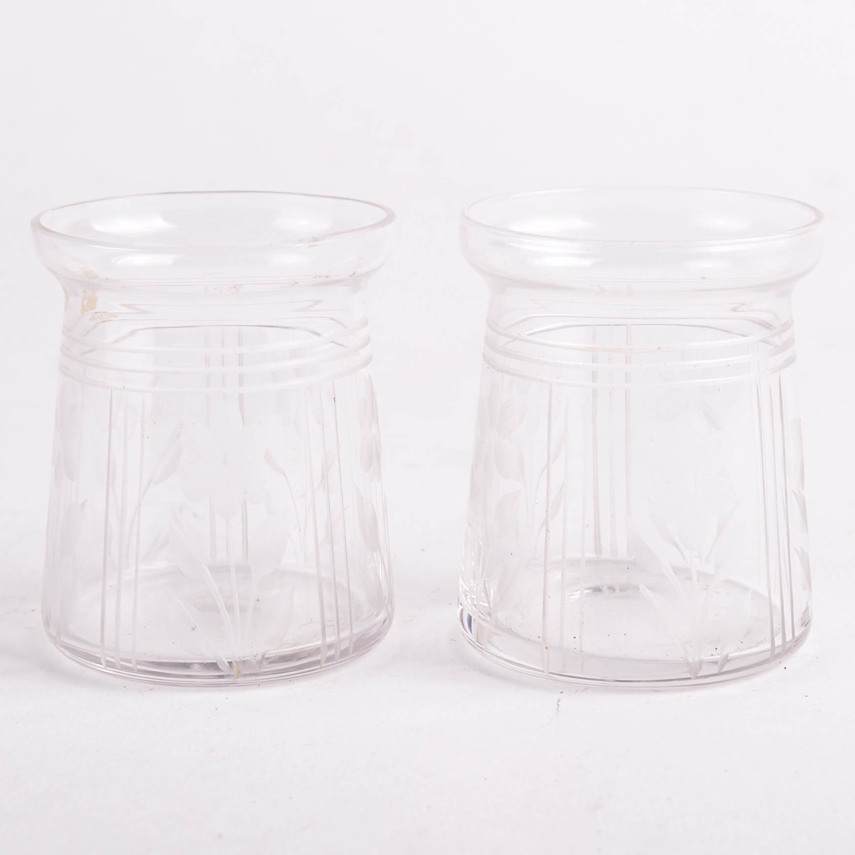 Pressed Etched Glass Servingware