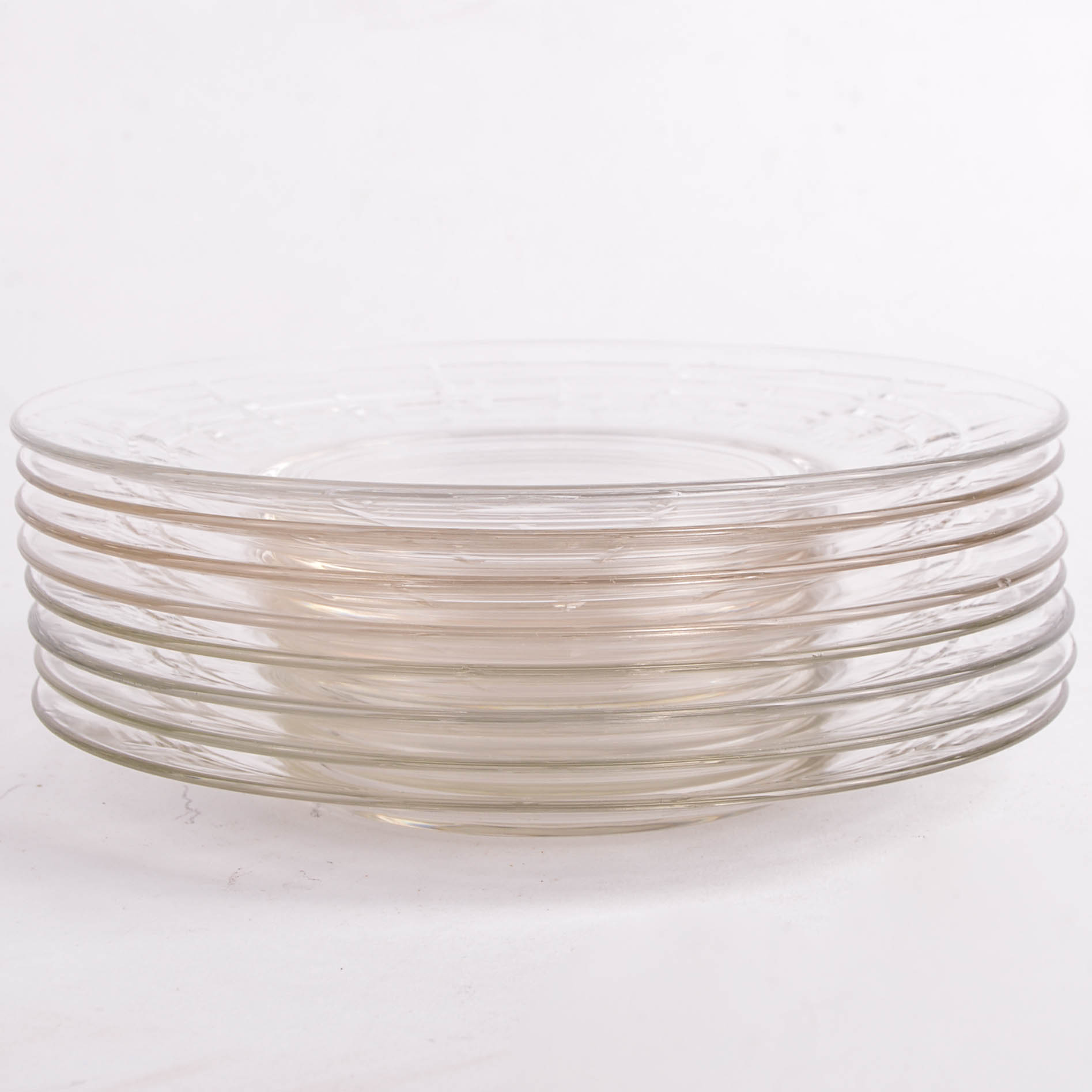 Pressed Etched Glass Servingware