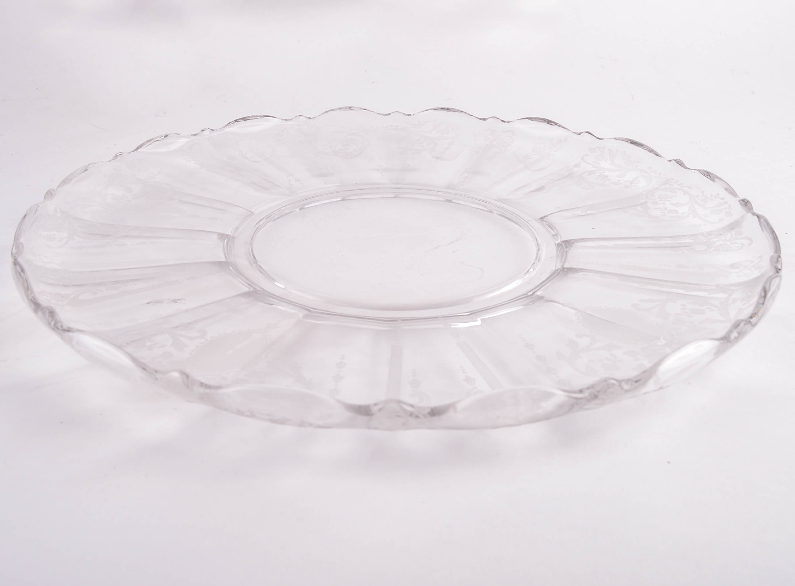 Pressed Etched Glass Servingware
