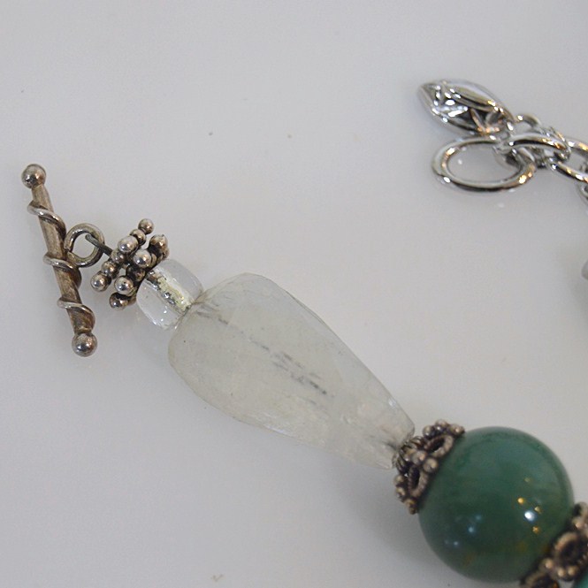 Three Sterling Silver and Beaded Bracelets, One Silver Plate