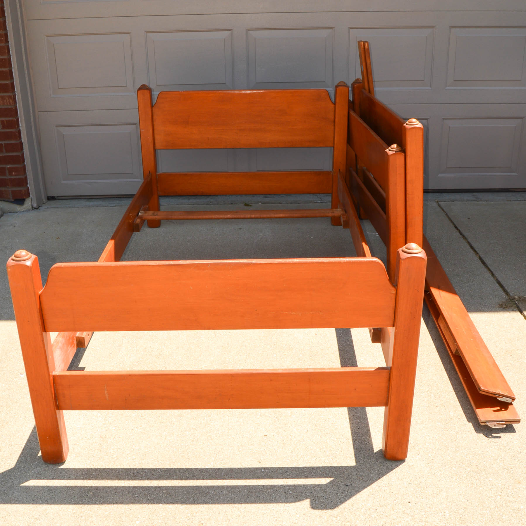 Pair of Red Maple Twin Bed Frames