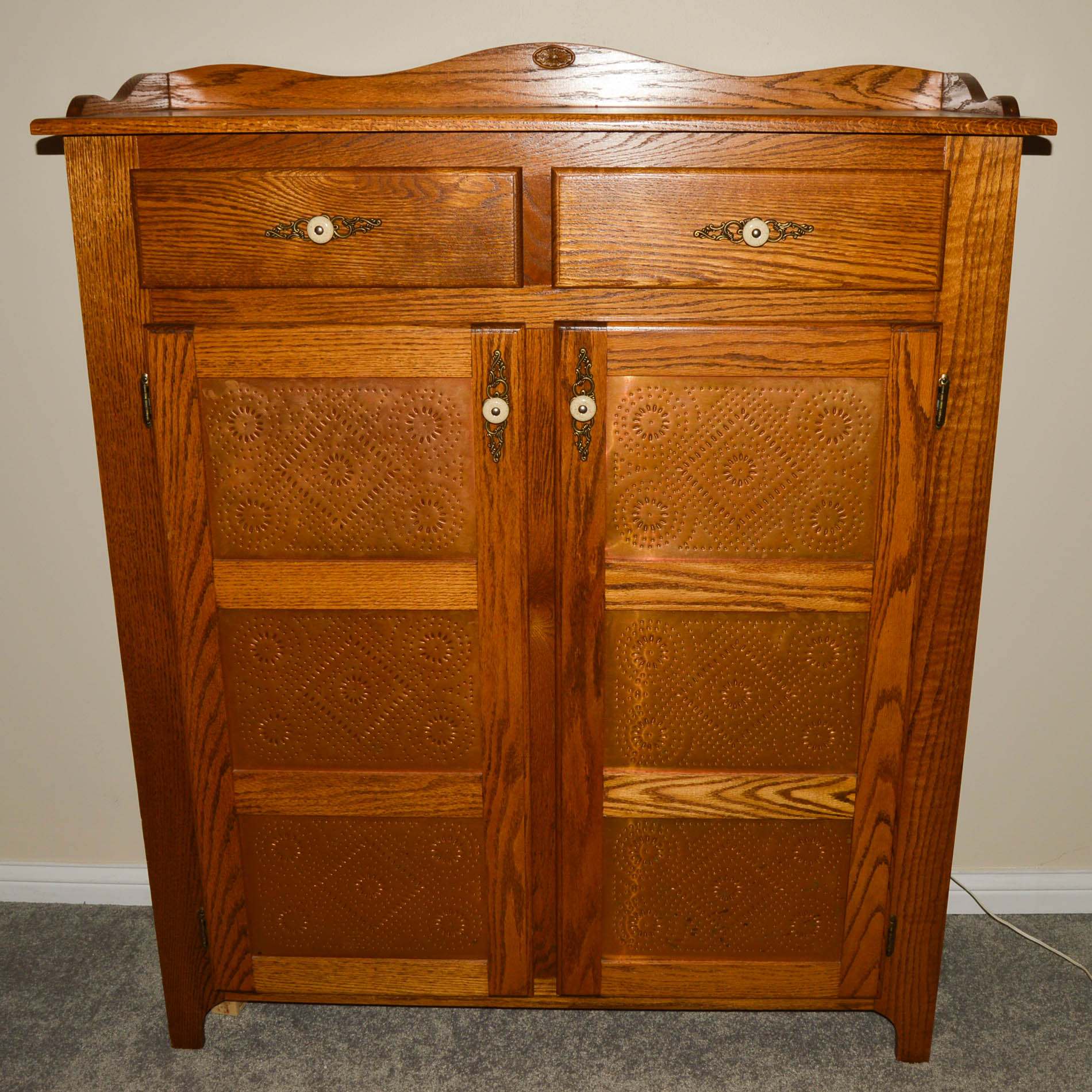 Amish Built Oak Pie Safe