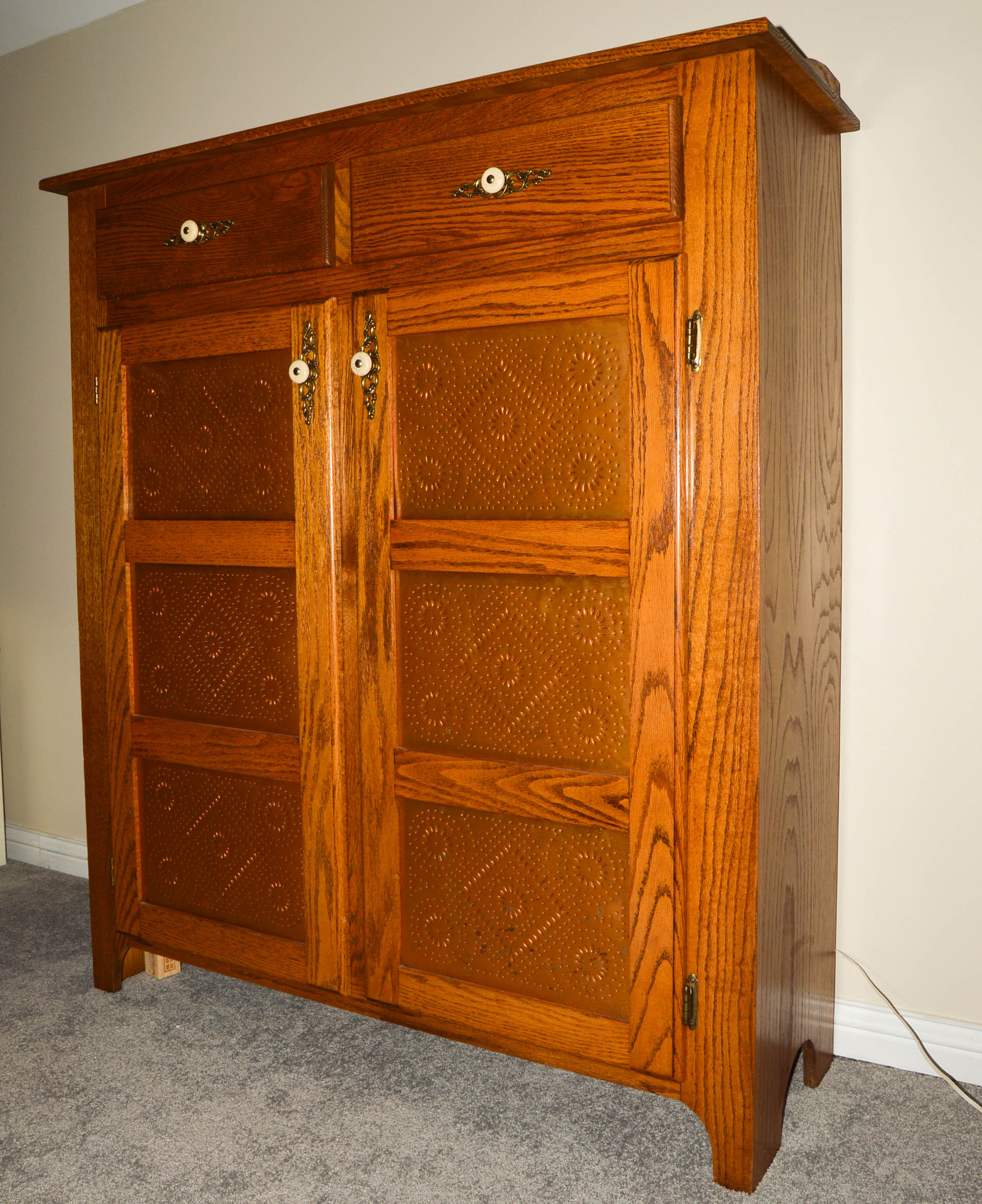 Amish Built Oak Pie Safe