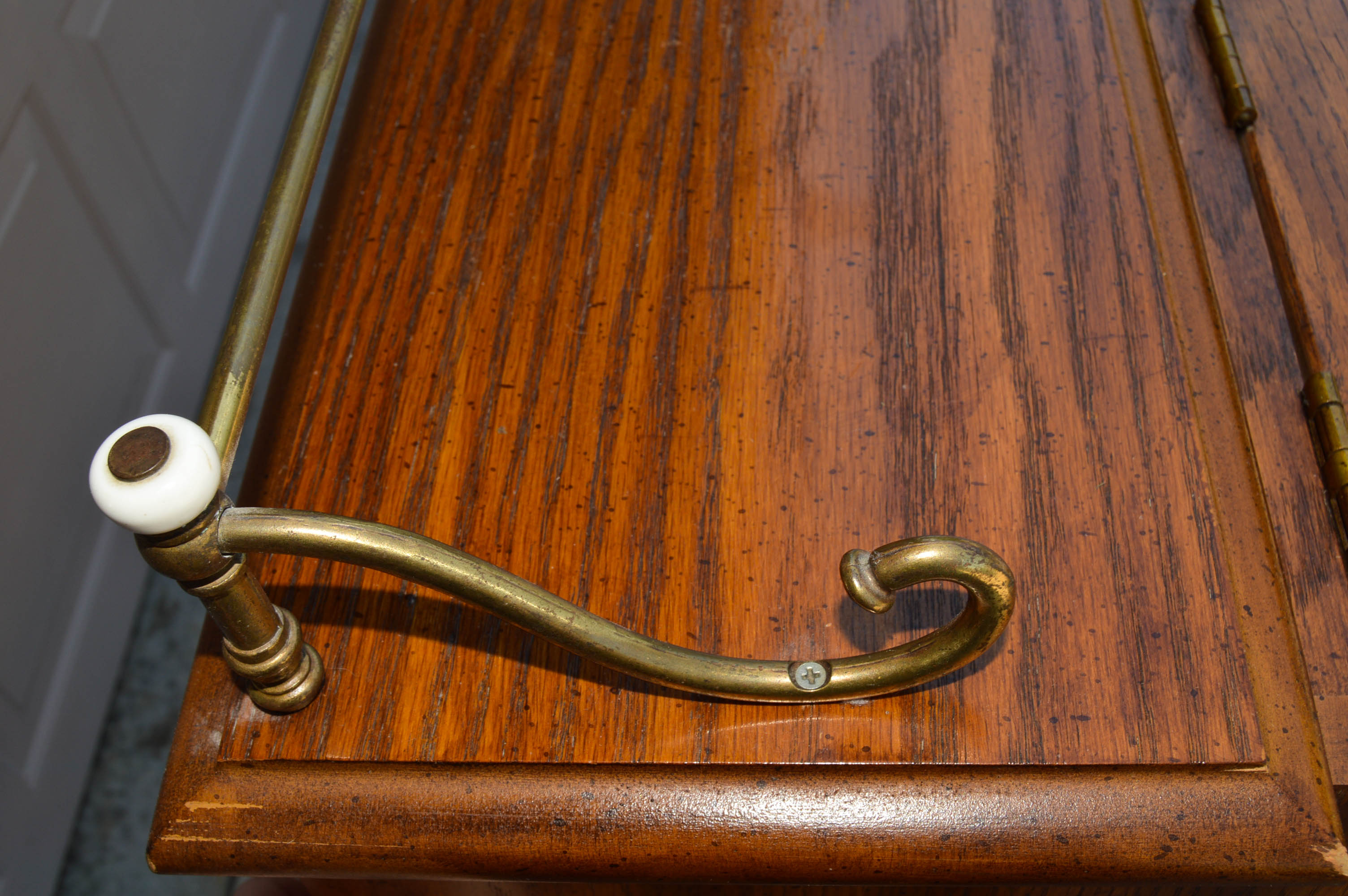 Vintage Oak Roll-Top Student Desk