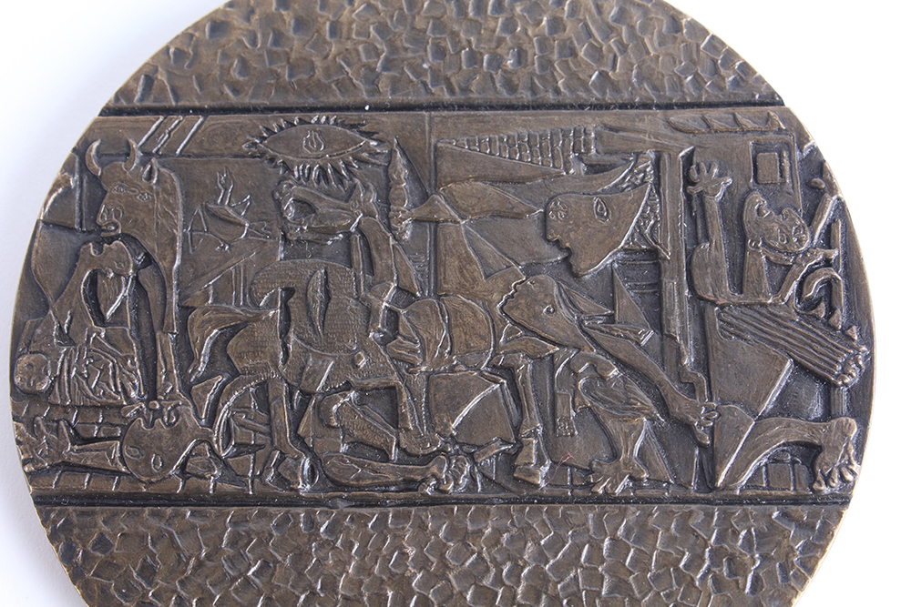 Limited Edition Brass Pablo Picasso Medallion by Jose de Moura