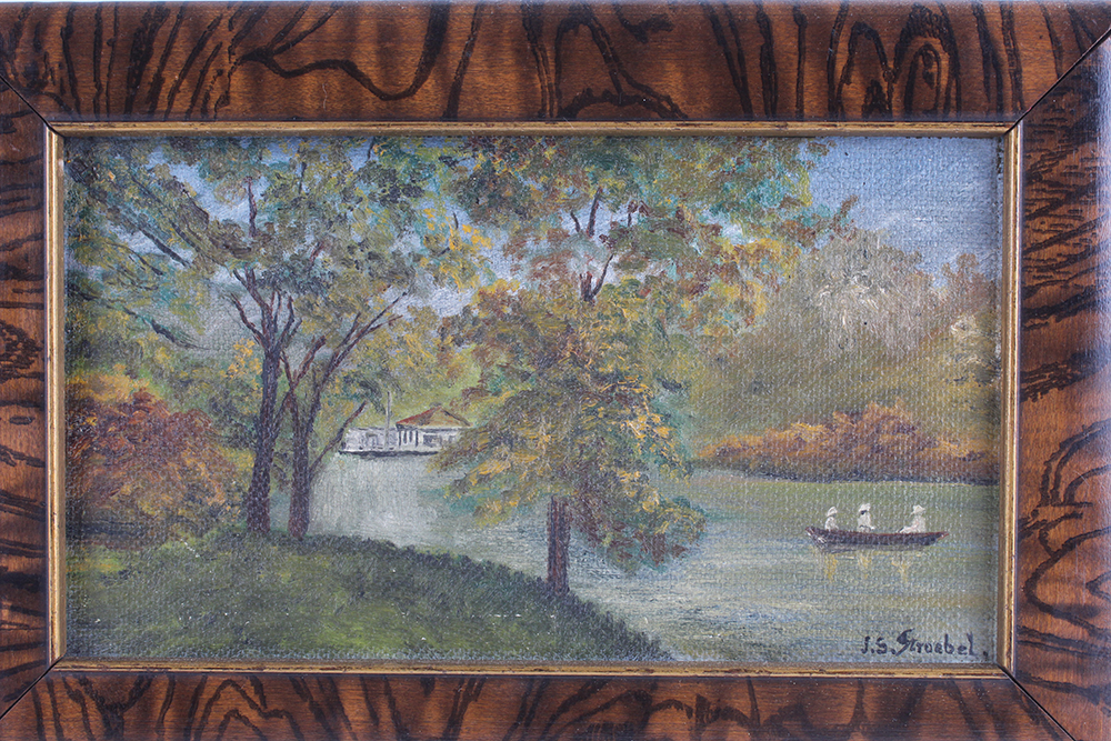 Landscape Painting of Burnet Woods Lake in Cincinnati, Ohio