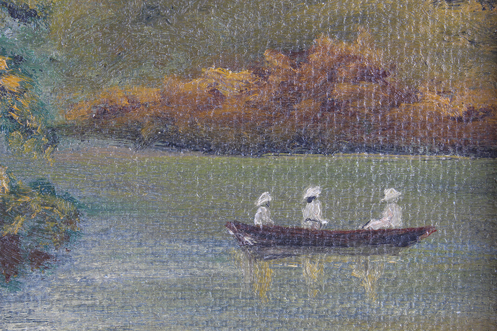 Landscape Painting of Burnet Woods Lake in Cincinnati, Ohio
