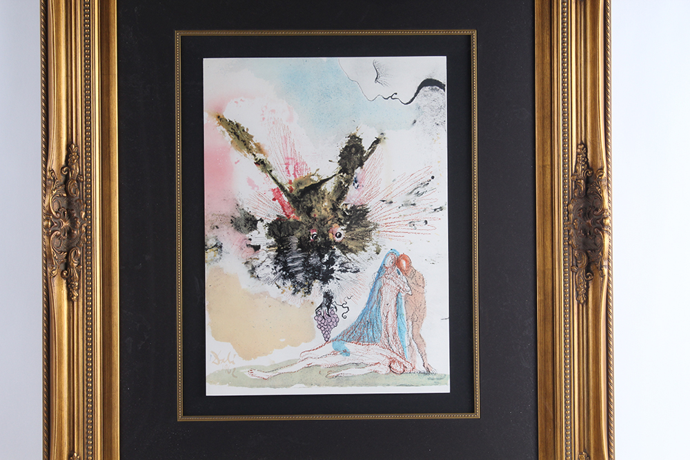Hand Toned Lithograph of "Noe Qui Primus Plantavit" by Salvador Dali
