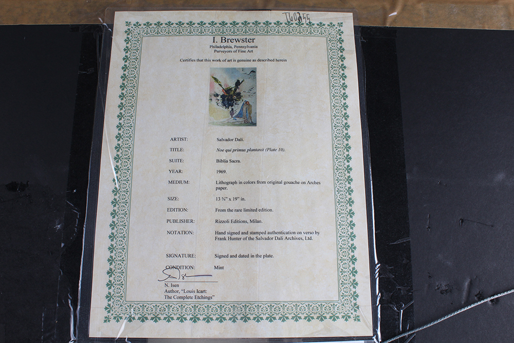 Hand Toned Lithograph of "Noe Qui Primus Plantavit" by Salvador Dali