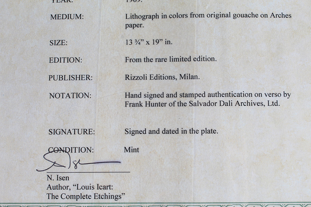 Hand Toned Lithograph of "Noe Qui Primus Plantavit" by Salvador Dali