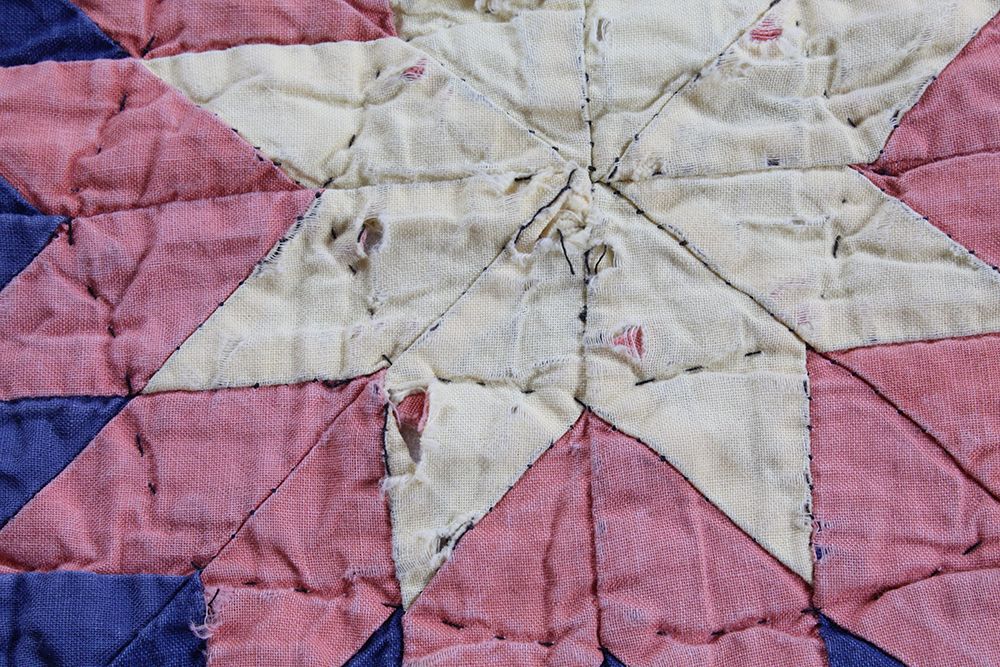 Hand Sewn Quilt with Starflower Patterning