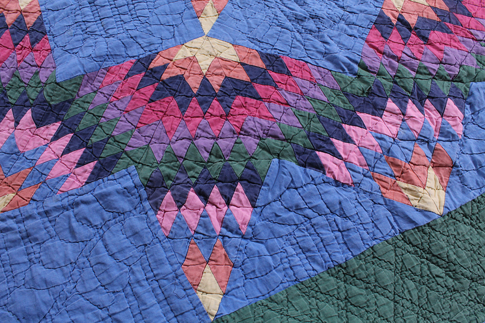 Hand Sewn Quilt with Starflower Patterning