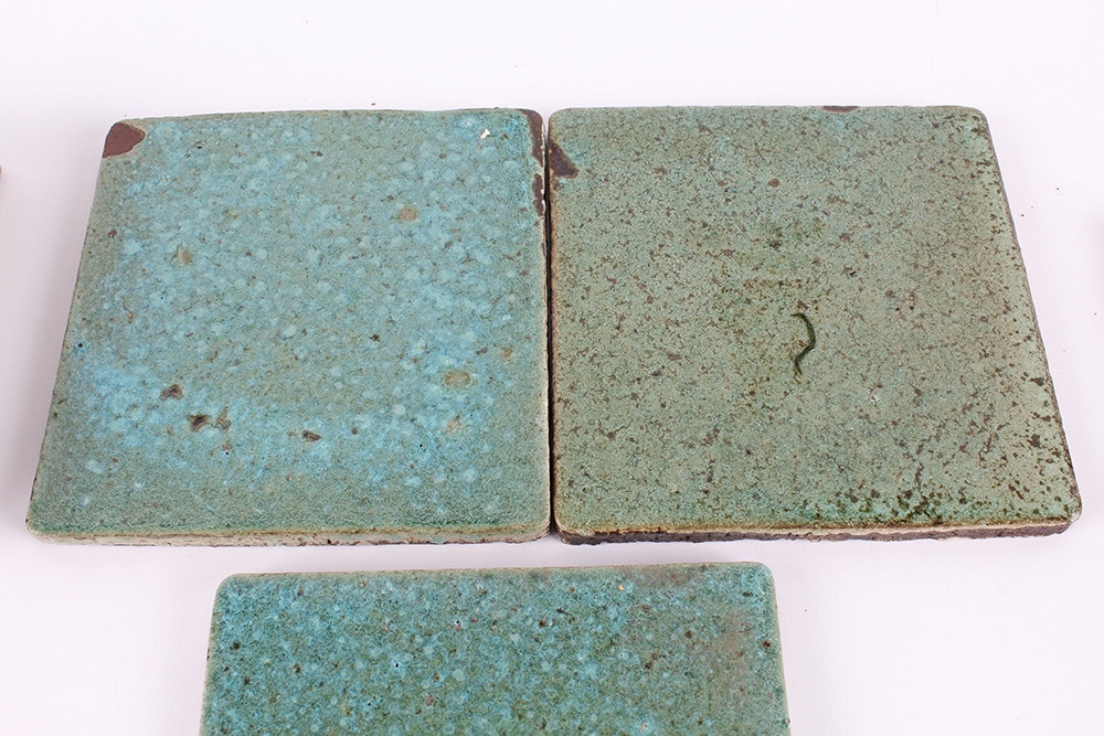 Glazed Blue-Green Speckled Ceramic Tiles