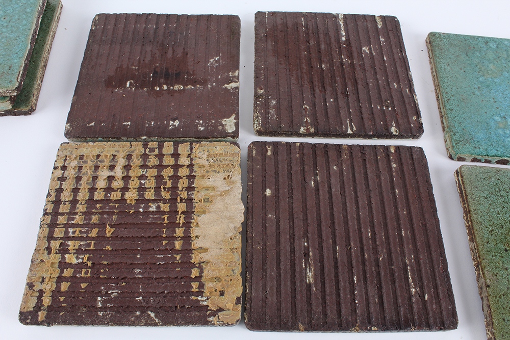 Glazed Blue-Green Speckled Ceramic Tiles