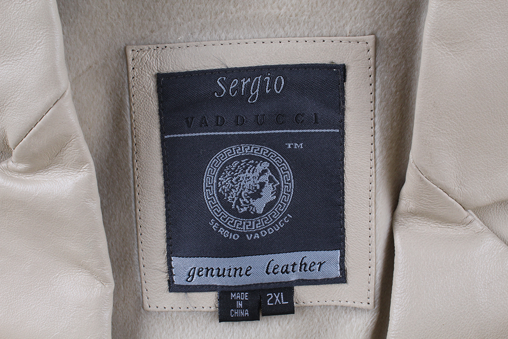 Sergio Vadducci Beige Leather Jacket