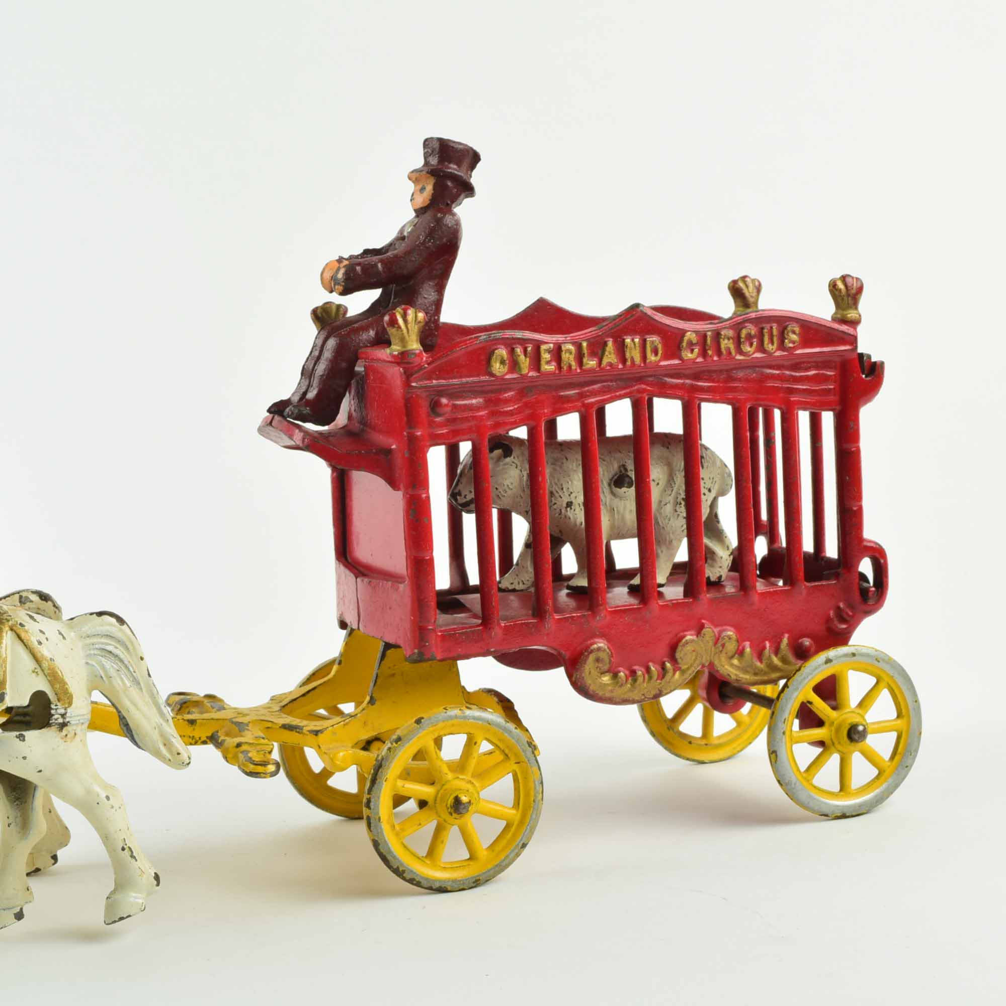 Kenton "Overland Circus" Cast Iron Toy Bear Wagon