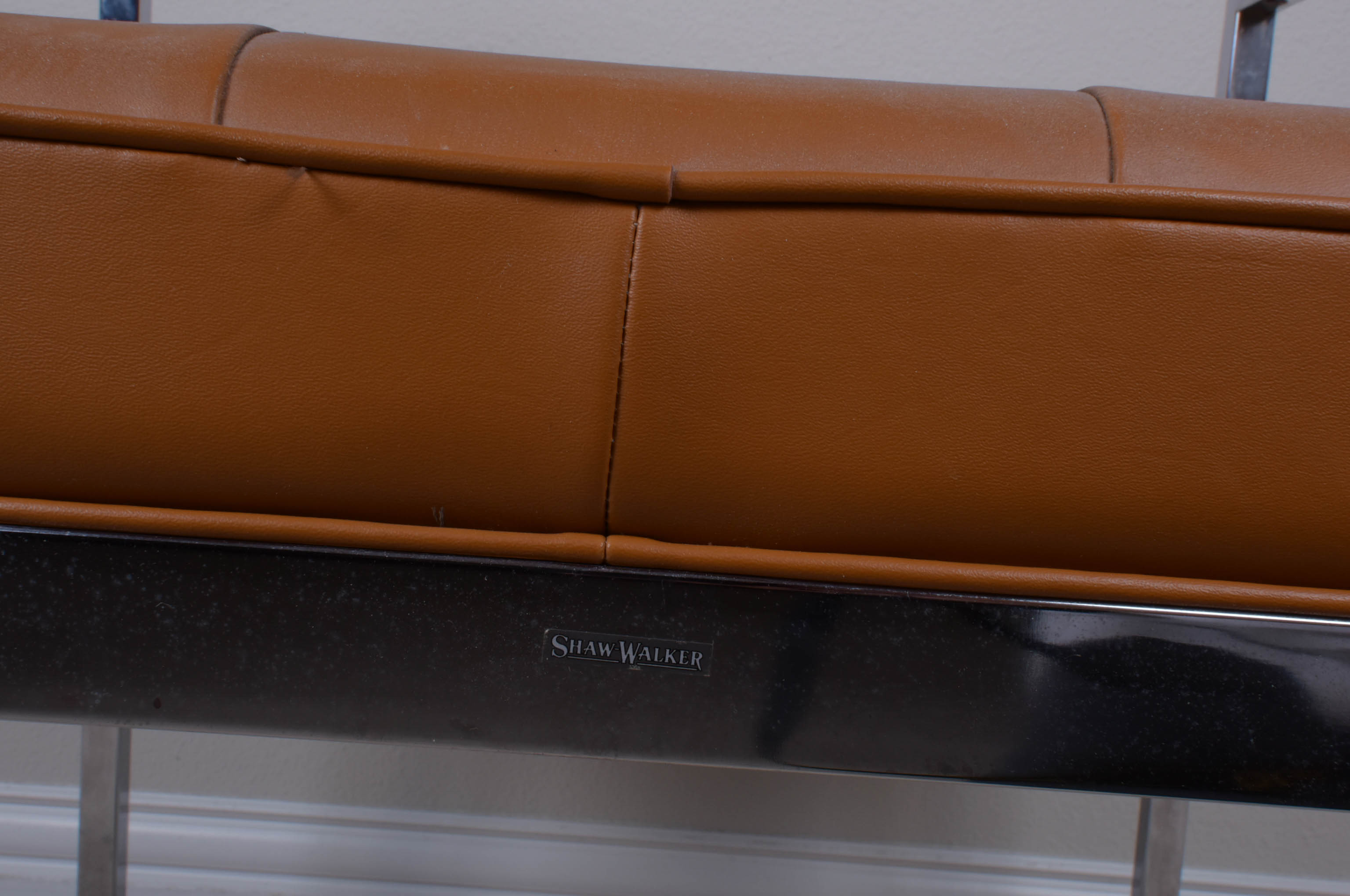 Vintage Shaw-Walker Upholstered Chrome Armchair