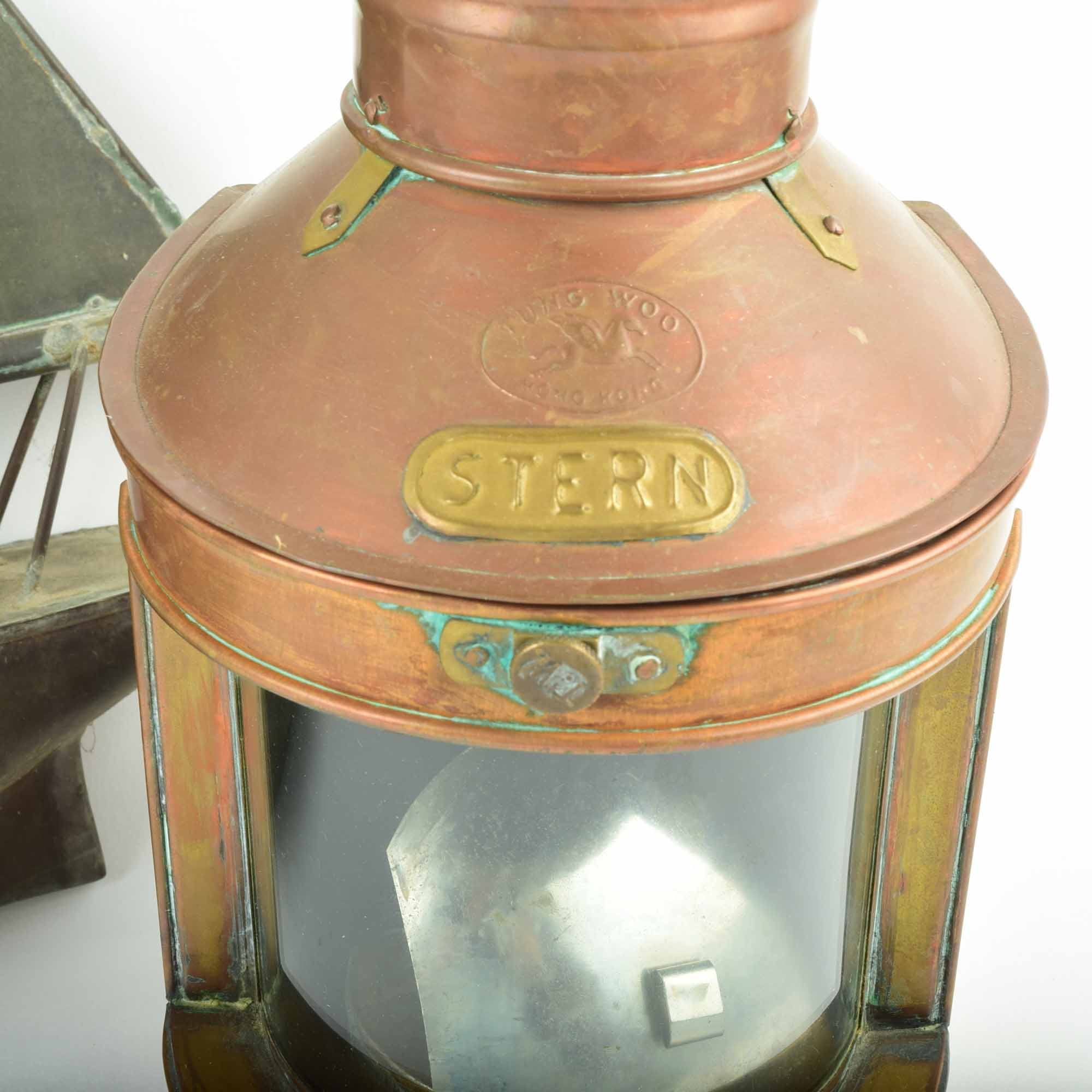 Copper Sailing Yacht Weather Vane and Stern Lantern