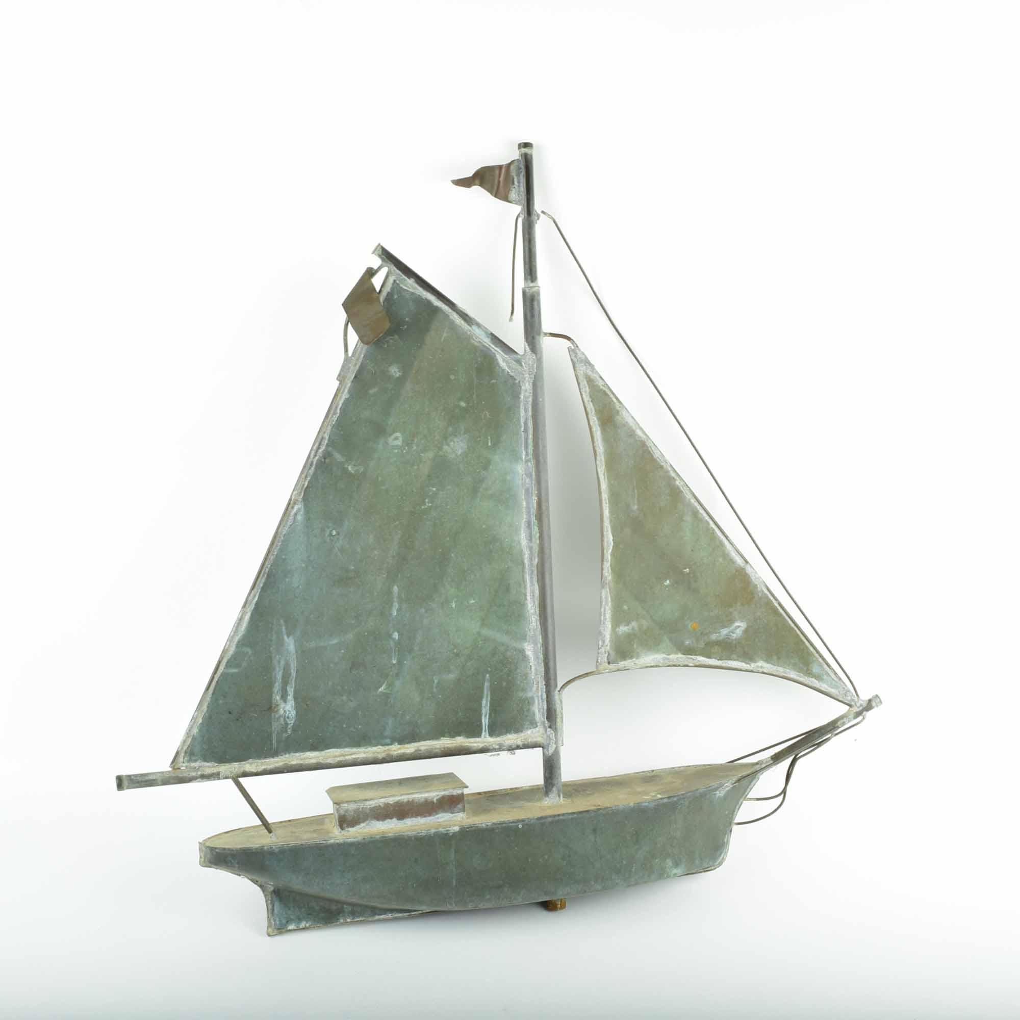 Copper Sailing Yacht Weather Vane and Stern Lantern