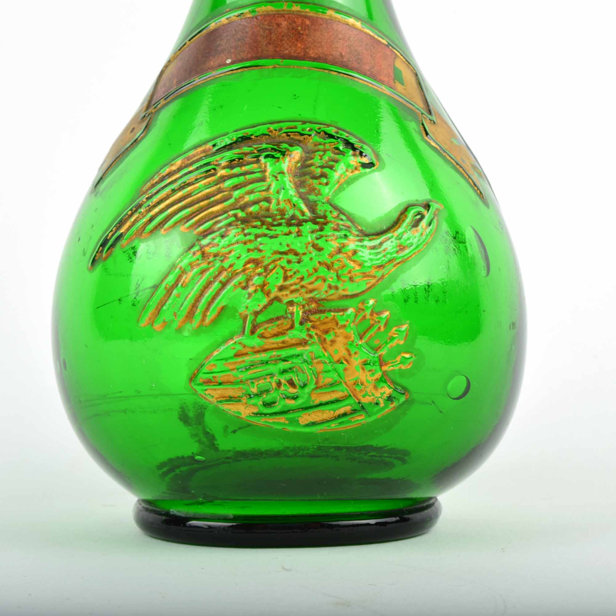 Antique Rheinstrom Bros. Eagle Figural Green Liqueur Bottle