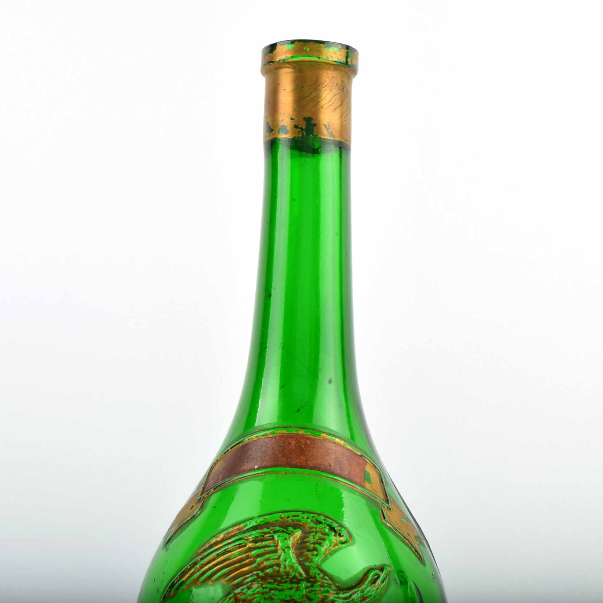 Antique Rheinstrom Bros. Eagle Figural Green Liqueur Bottle