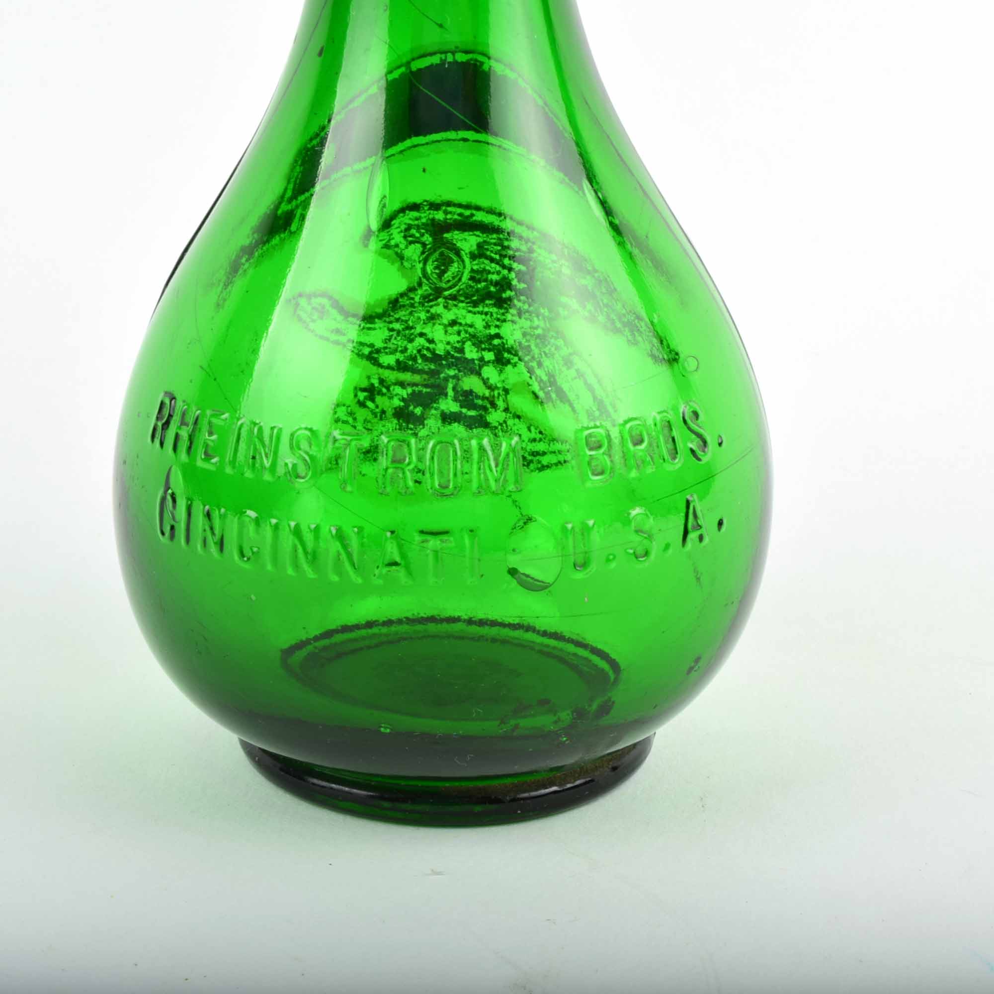 Antique Rheinstrom Bros. Eagle Figural Green Liqueur Bottle