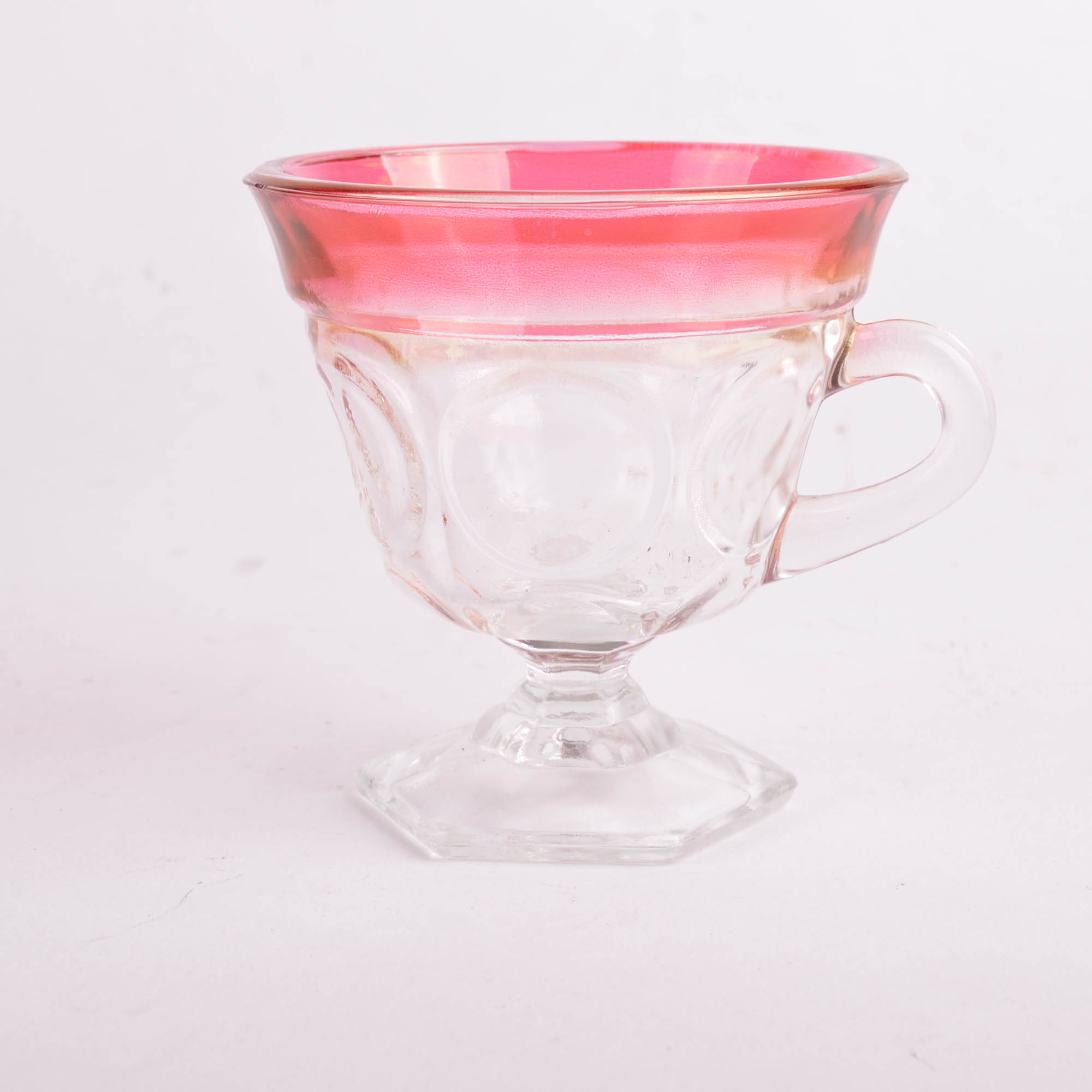 Cranberry Glass Punch Bowl and Glasses
