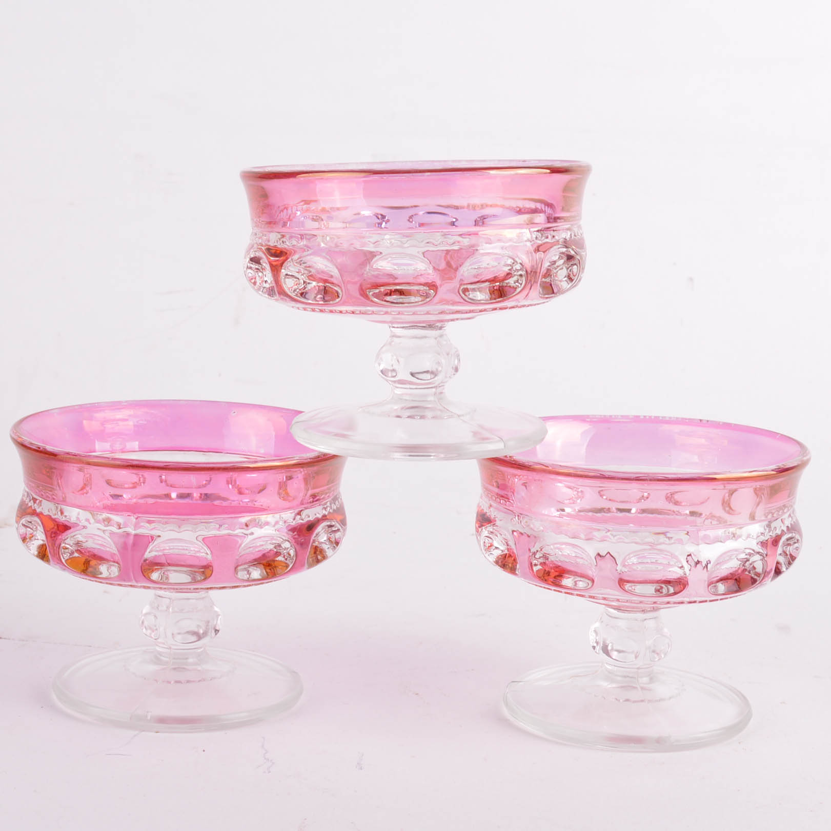 Cranberry Glass Punch Bowl and Glasses
