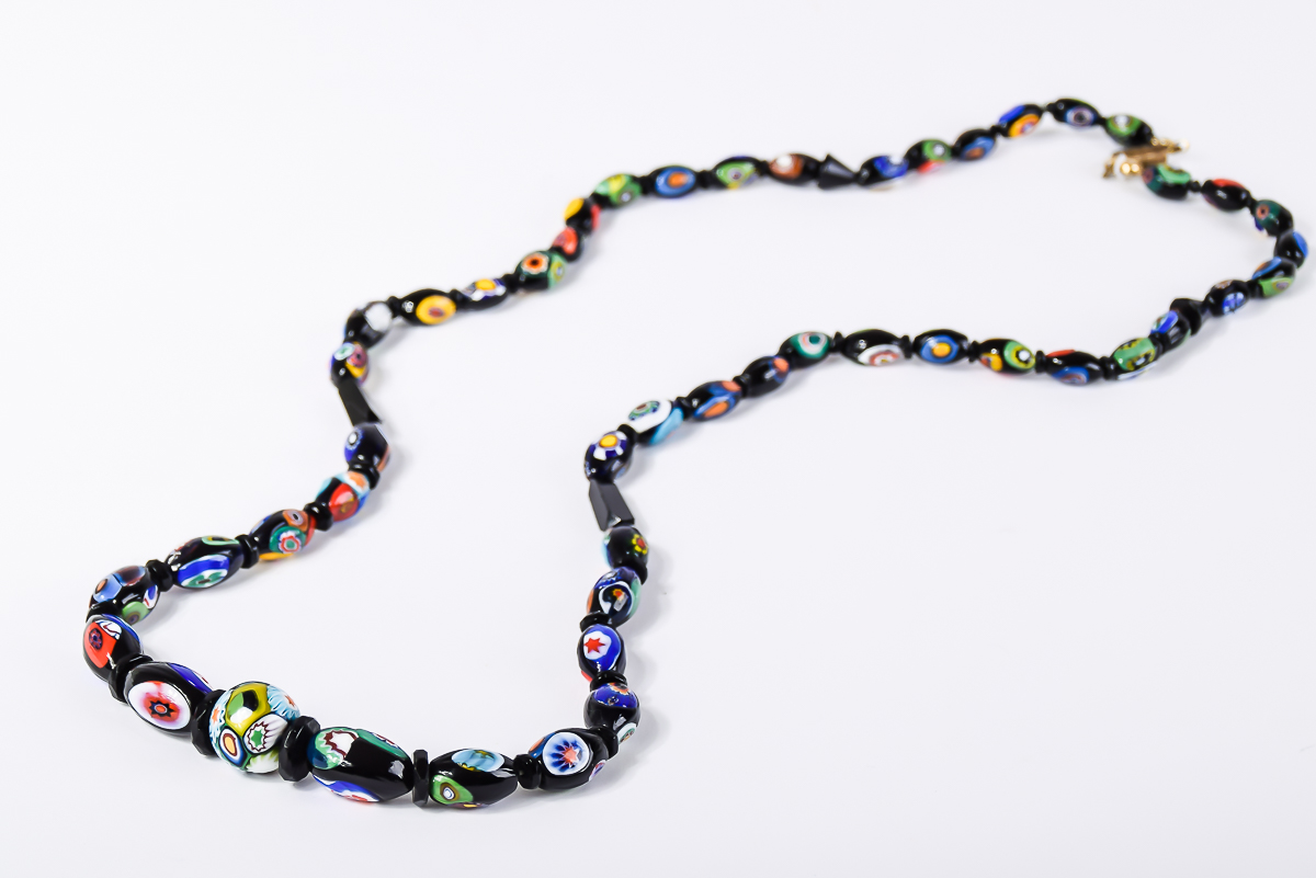 Millefiori Murano Glass Beaded Necklace