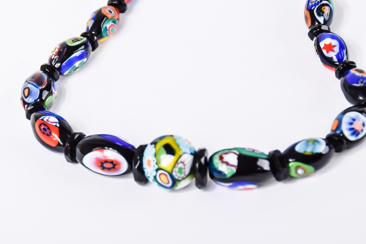 Millefiori Murano Glass Beaded Necklace