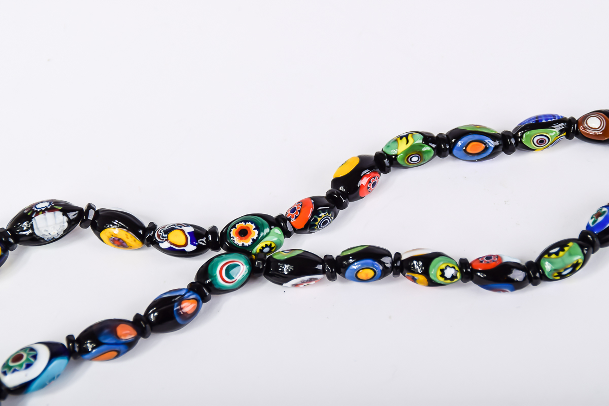 Millefiori Murano Glass Beaded Necklace